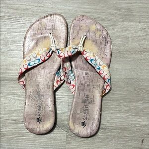Vintage Pink Beaded Flip-Flop Sandals